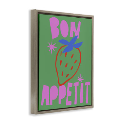 Art mural contemporain sur toile flottante encadrée Bon Appetit, design par House of Lulu