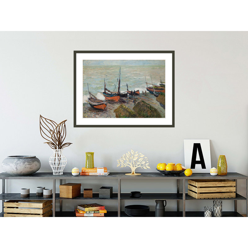 Pêche par Claude Monet - Estampe numérique encadrée, H 31,5 po x l 41,5 po