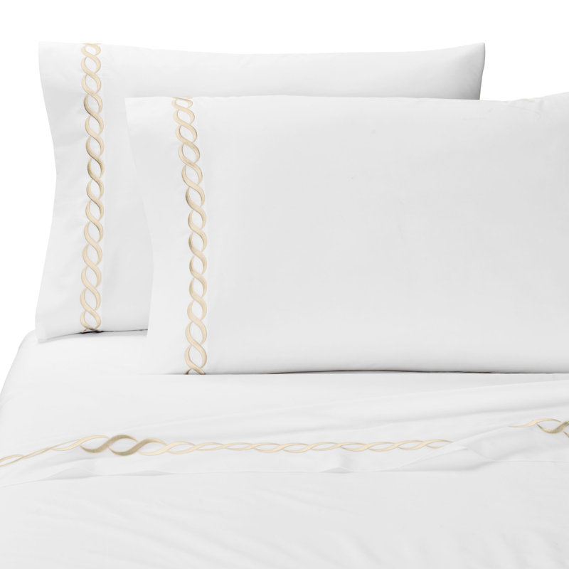 Taies d'oreiller en percale en mélange de coton 300 fils Brenna, Grand, Taupe