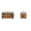 Coffre de rangement en cuir beige