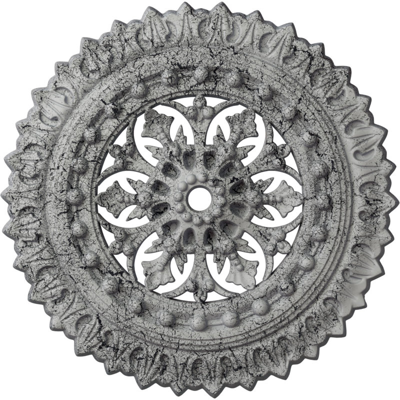 Médaillon de plafond H 18 1/2 po x l 18 1/2 po x P 1 1/2 po Sellek, Blanc craquelé ultra pur