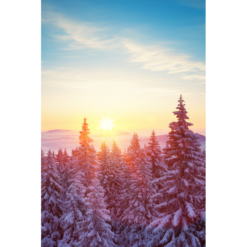 Winter Sunrise by Borchee - Wrapped Canvas Print, 91cm H x 61cm W x 3.8cm D