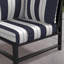 Fauteuil d'angle modulaire Oltjana avec dossier à lattes, structure en aluminium et coussins Sunbrella-124235846
