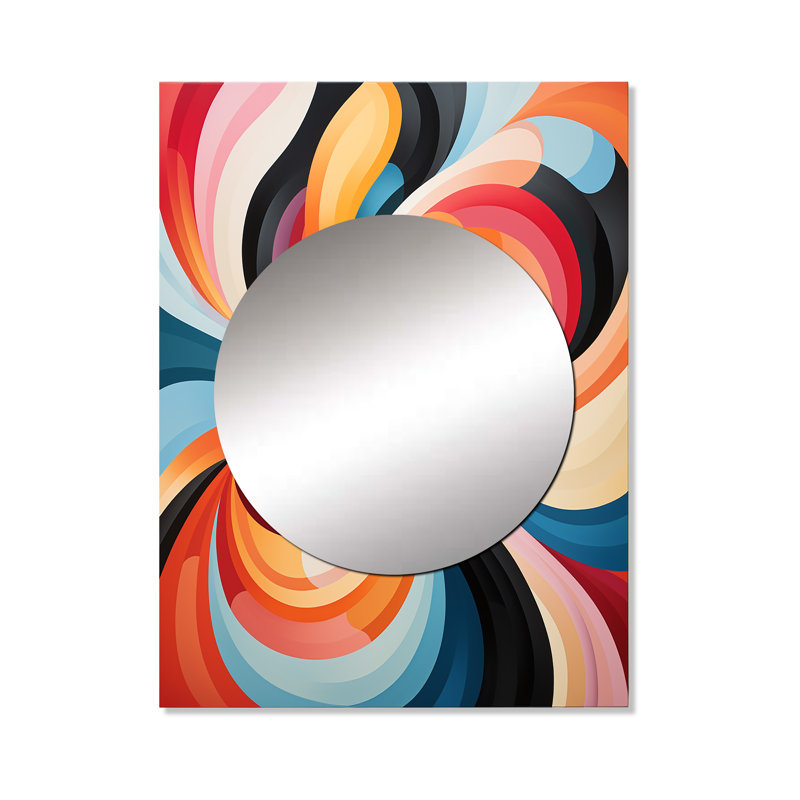 Kyaan Opt Art, Elixir chromatique VII - miroir décoratif Op Art, miroir mural moderne, impression d'art en métal