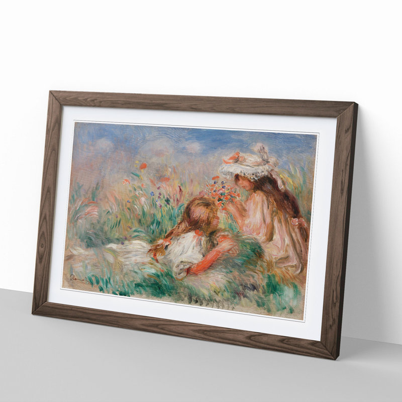 The Grass by Pierre-Auguste Renoir - Framed Print, 65cm H x 90cm W x 2cm D, Walnut Framed
