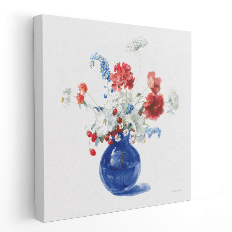 Americana Bouquet - Canvas Print Wall Art, 12" H x 12" W