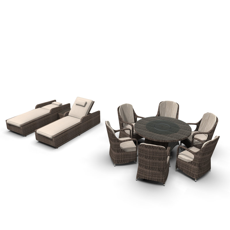 Algird 8 - Person Patio Conversation Set with Cushions