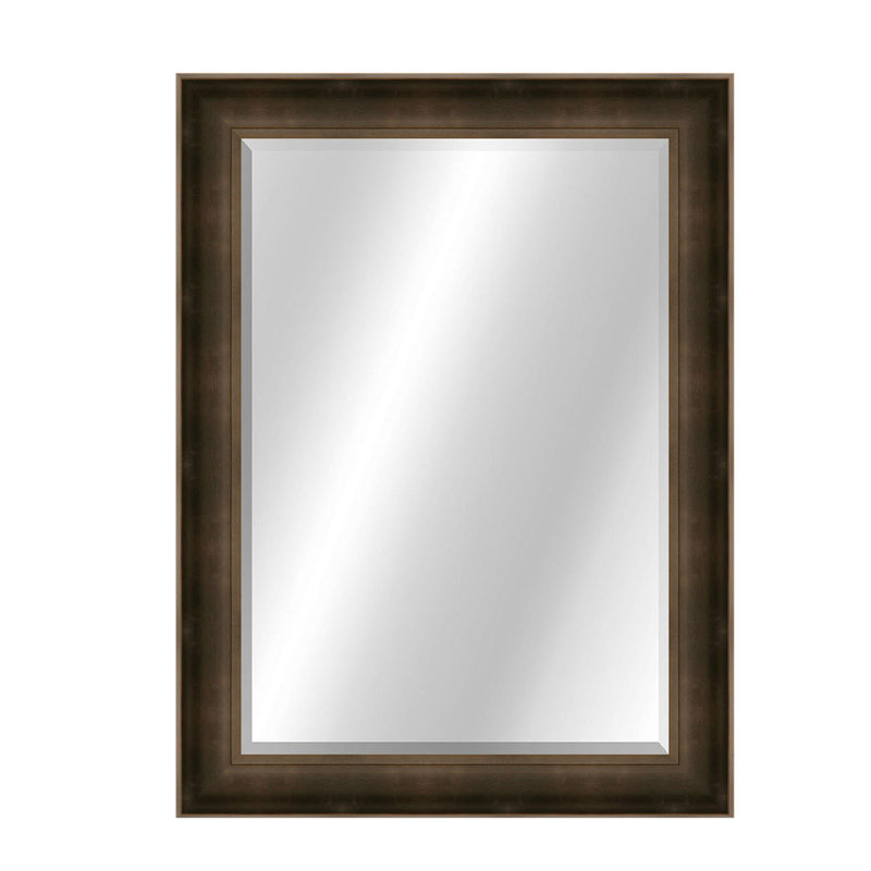 Structura Wood Wall Mirror, 35" x 29", Bronze