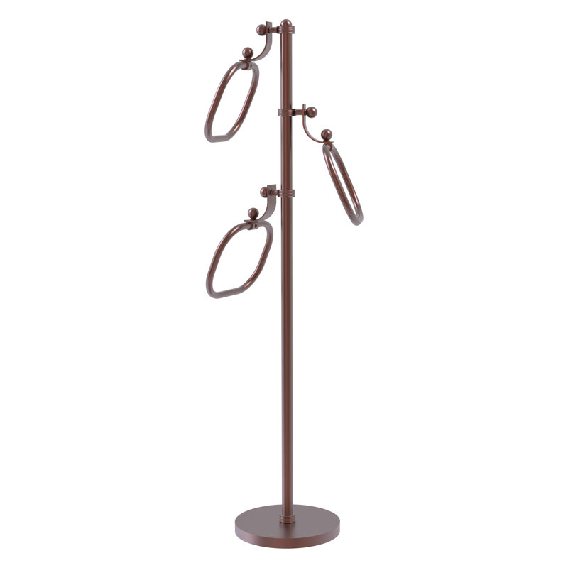 Porte-serviettes sur pied, Cuivre antique