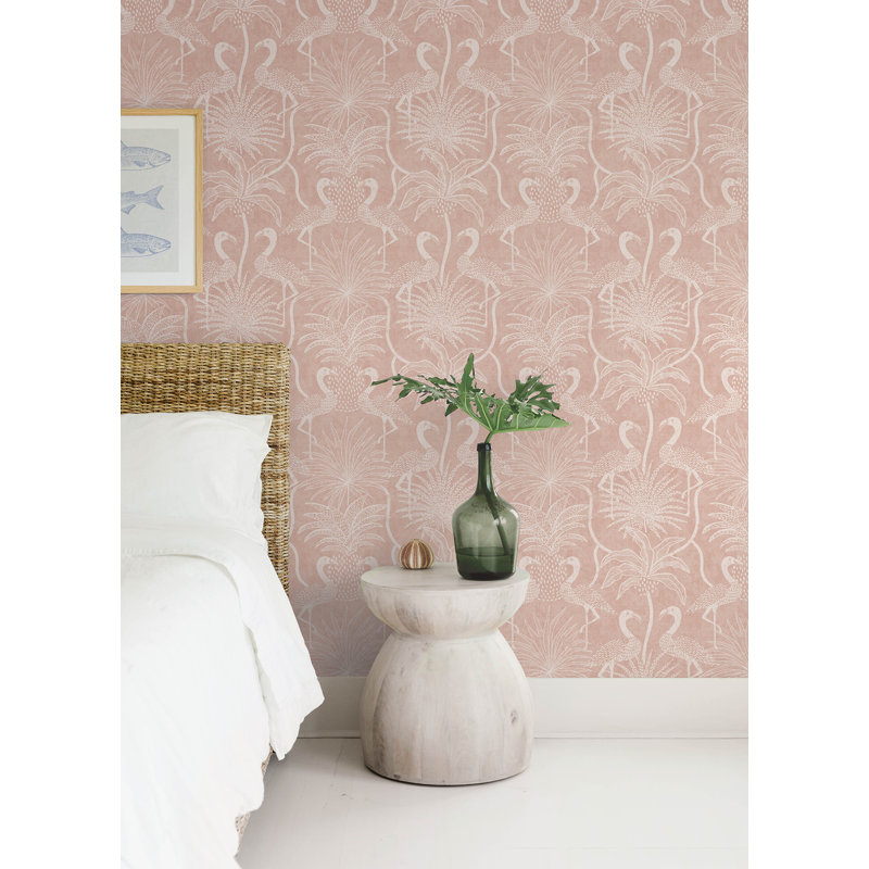 Papier peint Biscayne Flamingo Beach, Corail