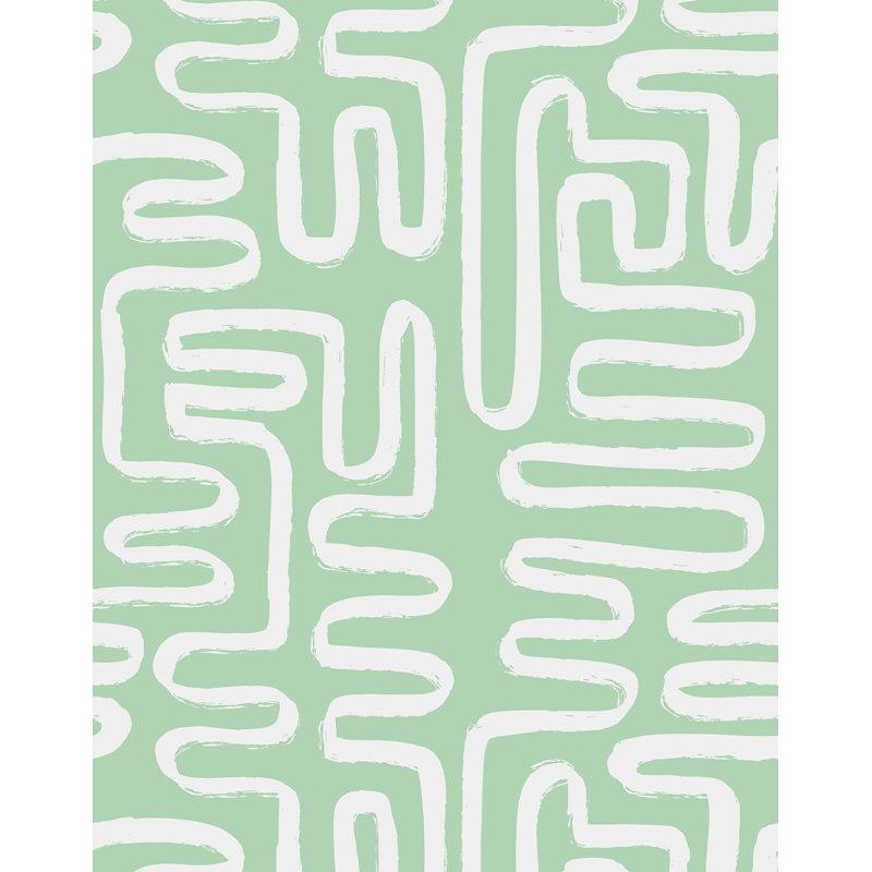 Abstract Squiggle Wallpaper, Green