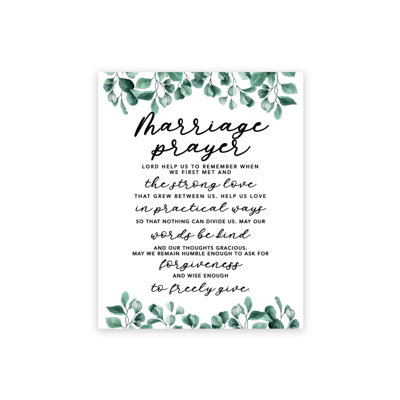 Reproduction d'art textuel sur toile non encadrée, "Eucalyptus mariage"