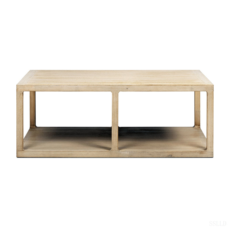 Table basse à cadre ouvert en bois récupéré avec tablette inférieure Ellis