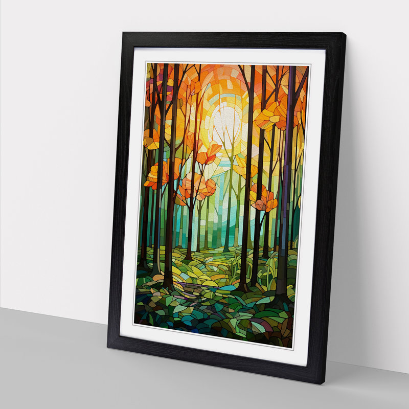 Spring Forest No.2 - Single Picture Frame Print on Wood, Black Framed, 34cm H x 25cm W