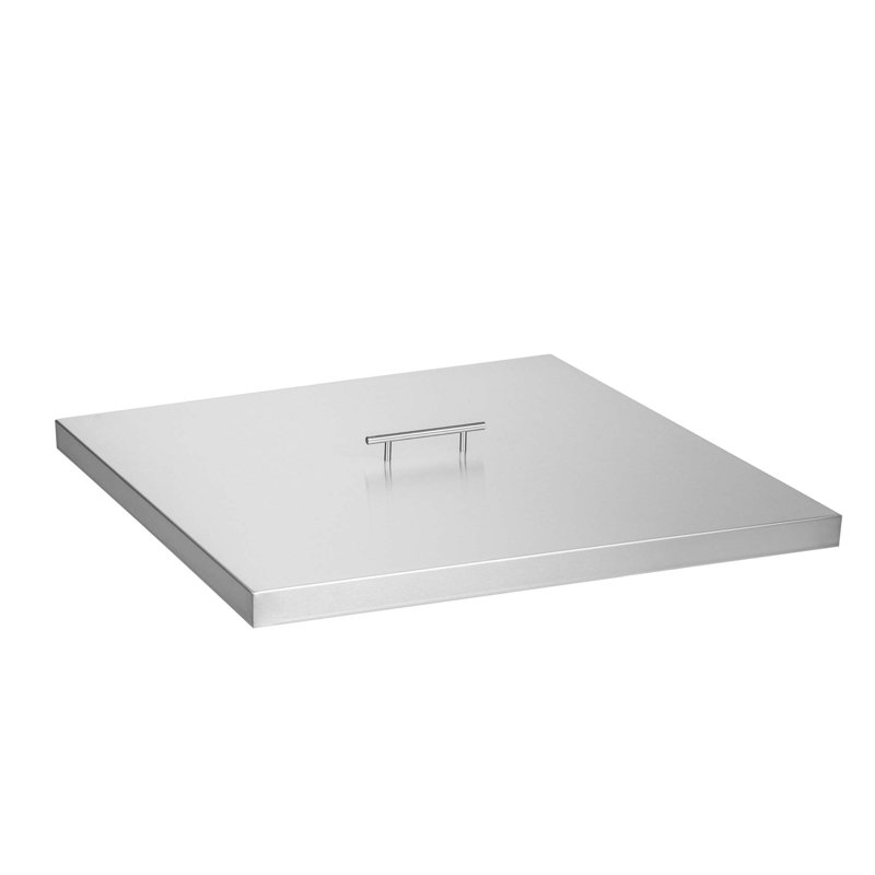 Couvercle de foyer en acier inoxydable pour foyers carrés, H 1,5 po x l 27 po x P 27 po