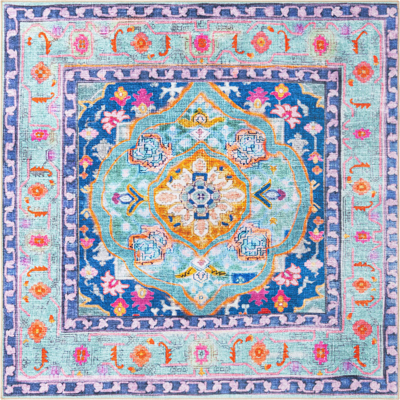 Utin Chenille Oriental Indoor Rug, Square 7'6"