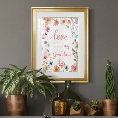 Love Grandma - Art textuel avec cadre photo