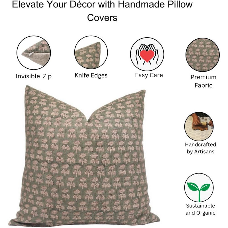 Linen Lumbar Pillow Cover, 14" x 20"