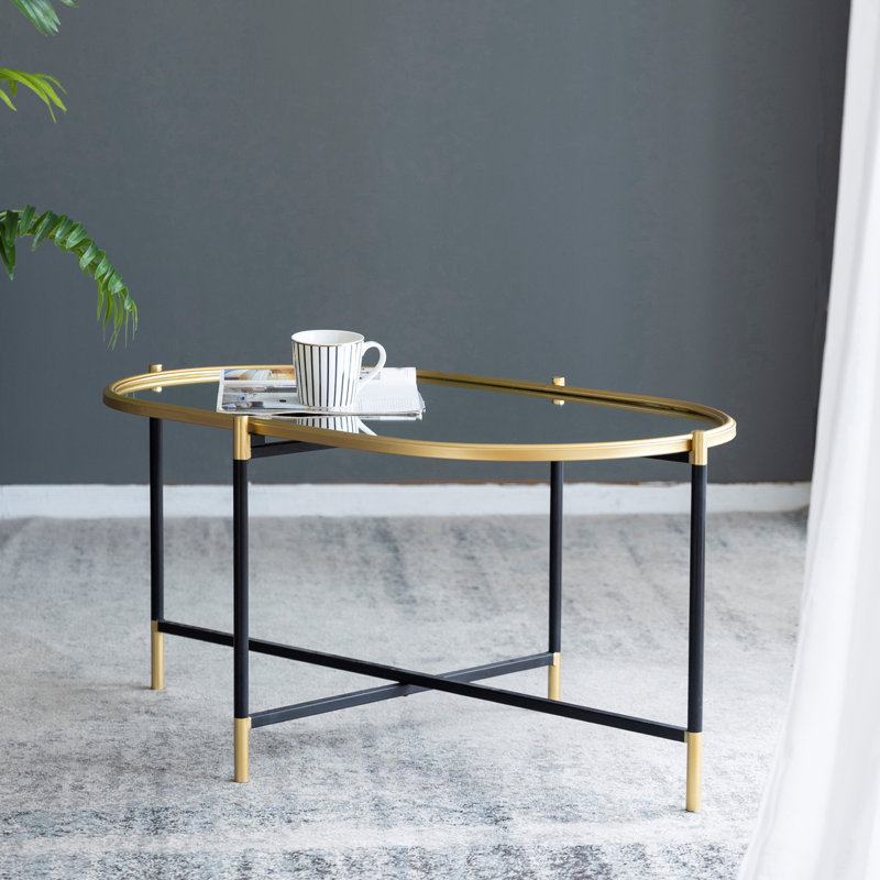 40.7'' Glass Top Console Table