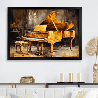 «Black and Yellow Piano Jazzed Keys» sur impression sur toile