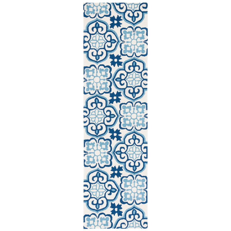 Lowestoft Hand Hooked Performance Geometric Rug, Runner 2'3" x 8'