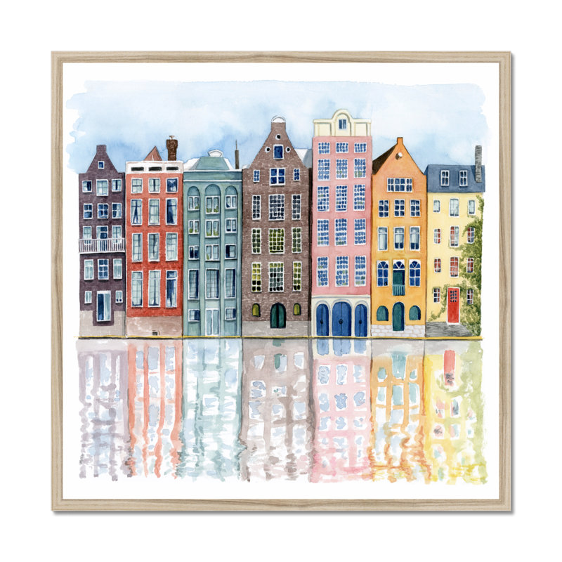 Neighborhood I by Grace Popp - Painting, 95cm H x 95cm W, Natural Wood Framed Paper Print