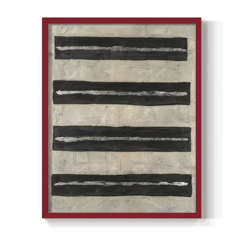 Ink Impression I Framed Print - Solid Wood, Red, 30" H x 24" W