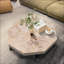 Table basse octogonale en bois pour le salon - plateau de 30 pouces, pieds croisés stables, facile à nettoyer et amp; Assemblage