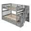 Lit superposé double au-dessus de double avec tablettes et 6 tiroirs de rangement-81537363