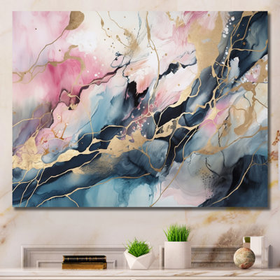 Exploring The Depths Of Blue Geode I - Abstract Marble Canvas Wall Art