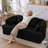 Compression 2 in 1 Foldable Sofas, Black Chenille Modern Compact Home