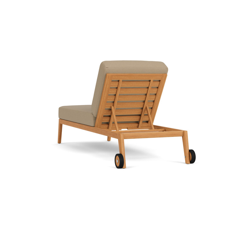 Alpine Outdoor Teak Chaise Lounge, Fife Sahara