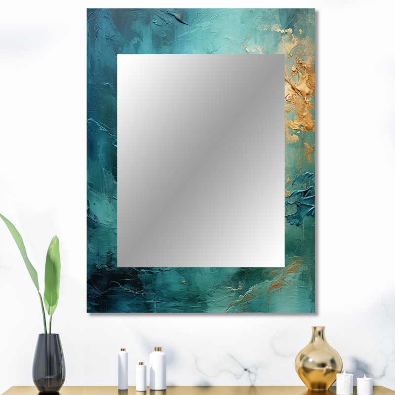 Teal Oasis III - Landscapes Decorative Mirror, Modern Wall Mirror, Printed Metal Art, 40" x 30"