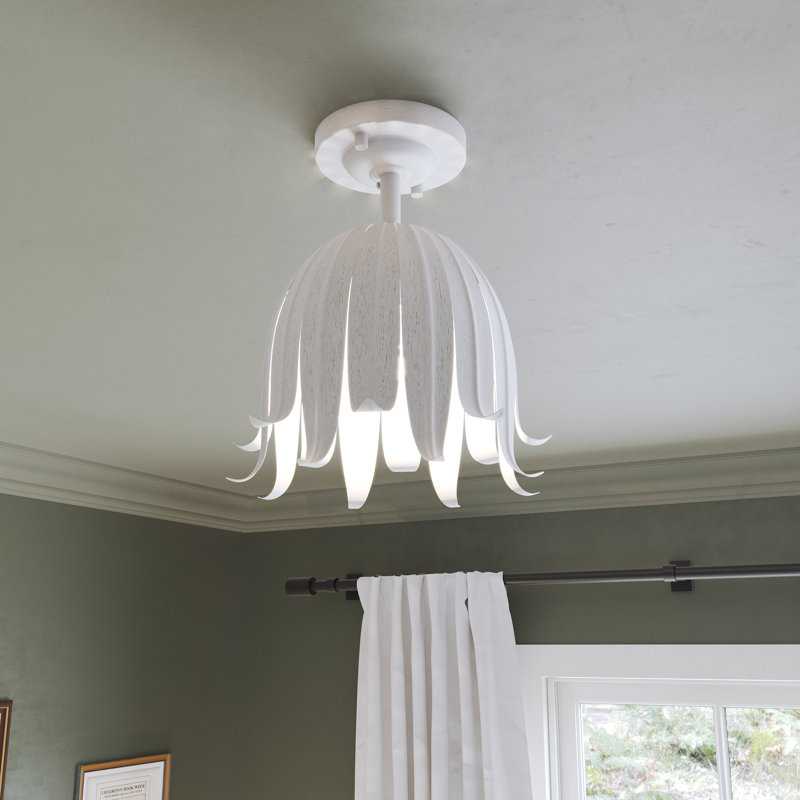 Cadreigh Steel Semi Flush Mount, Ivory
