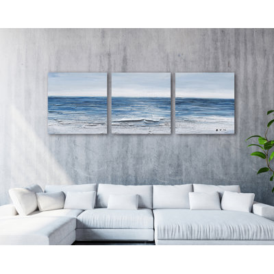 « calme vagues », reproduction de peinture à l’huile à multiples images sur toile tendue