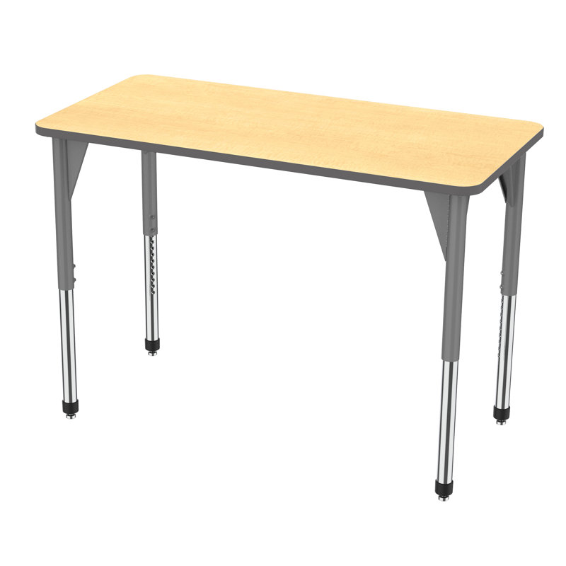 Table d'activité rectangulaire à hauteur réglable Premier Series, H 42 po x l 30 po x L 60 po, Érable fusion, Gris
