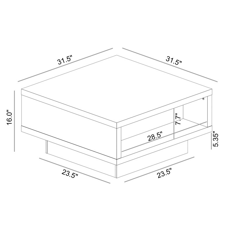 Caomhan Pedestal Coffee Table with Storage