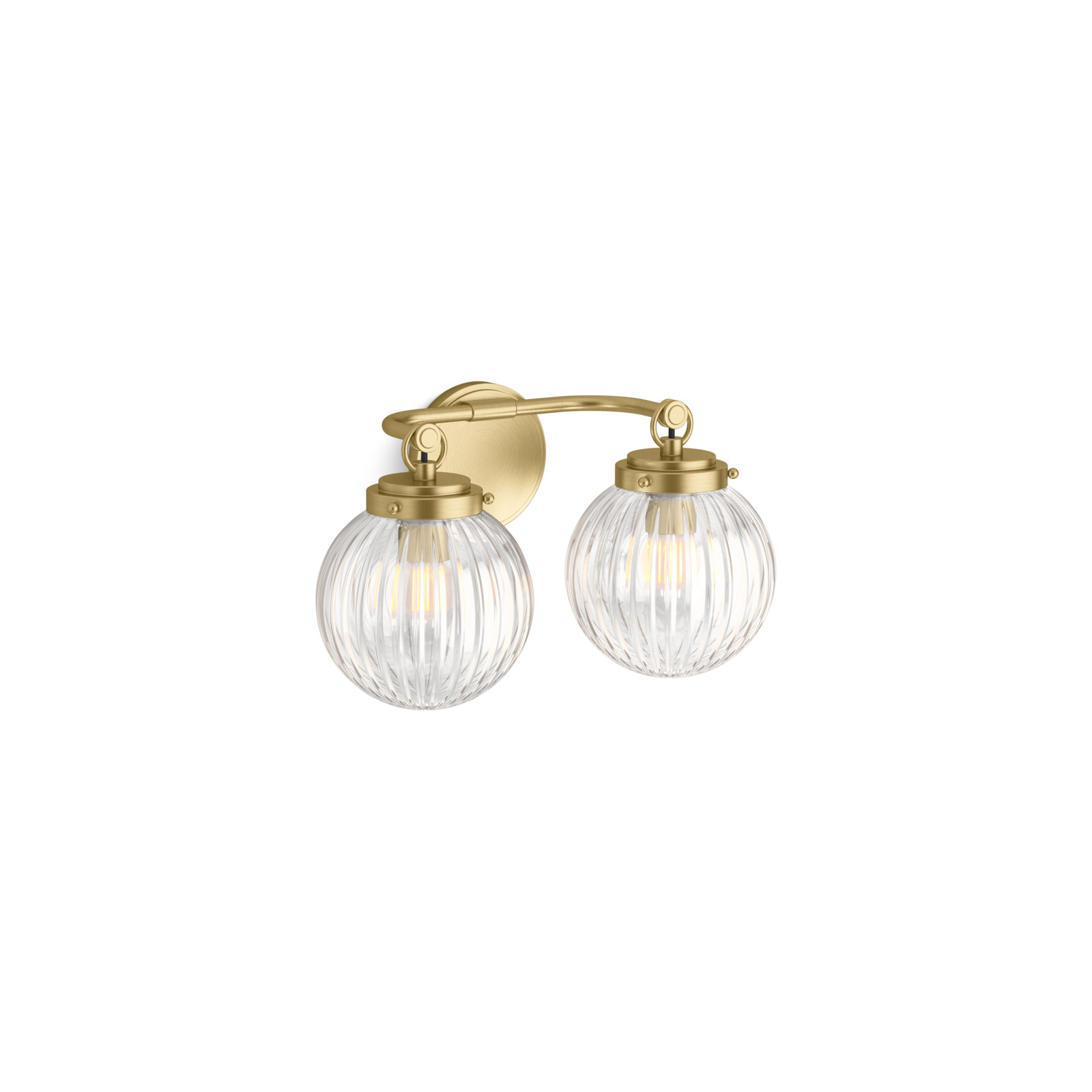 Kohler Embra 2-Light Armed Sconce, Brushed Modern Brass