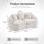 Causeuse incurvée 66 po à 2 places et 3 coussins en chenille compressée 66 po-129171799