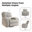 Fauteuil inclinable pivotant à bascule Anabella surdimensionné en velours avec support pour téléphone, fauteuil inclinable à bascule extra épais et rembourré, fauteuil lounge capitonné, beige, beige-1480567558-1473385190
