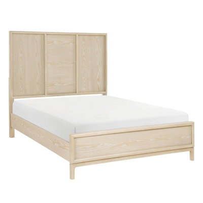 Mobilier de chambre à coucher contemporain en bois très grand à finition brun clair 1pc