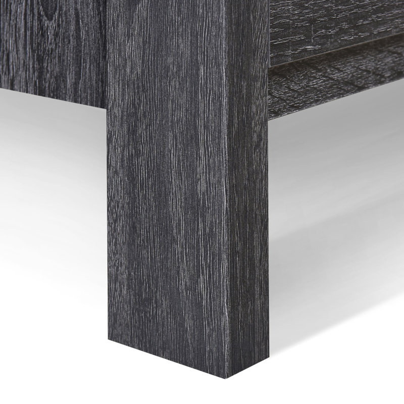 Table de chevet Toolless Assemblage en gris foncé avec imitation bois moderne et de qualité