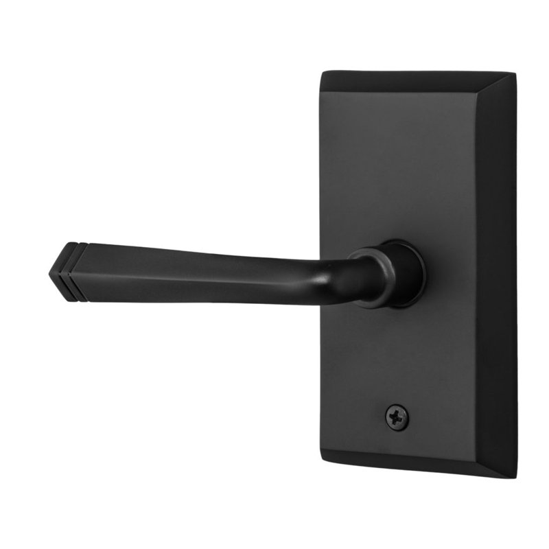 Levier de porte à simple mannequin Aqua, Noir mat, Côté gauche