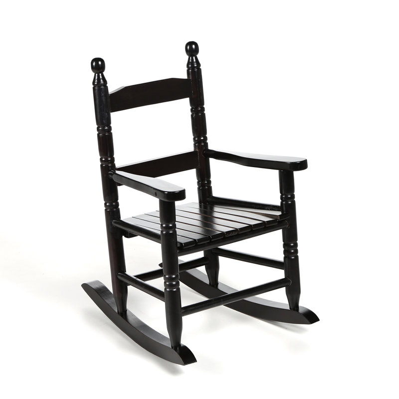 Chaise berçante pour enfant à lattes Baheejah, Espresso