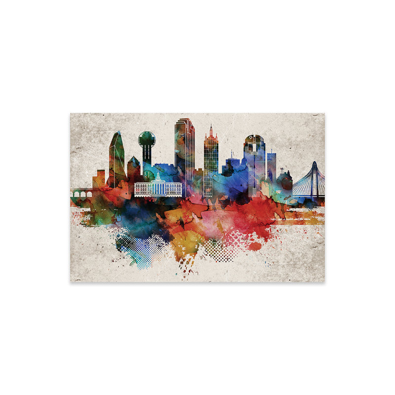 Dallas, impression abstraite sur verre acrylique, H 16 po x l 24 po x P 0,25 po