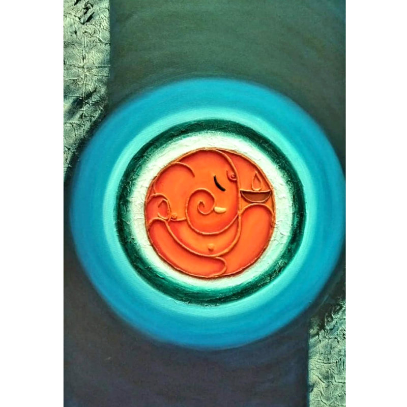 Peinture Ganesha | Art acrylique sur toile par Anjali