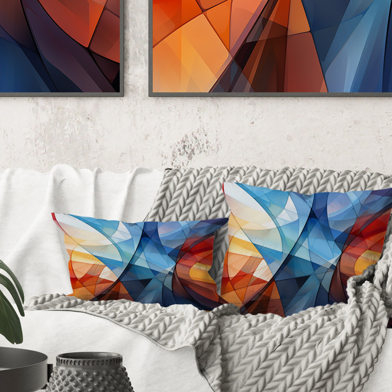 Coussin décoratif bleu avec énergie moderne et fractale