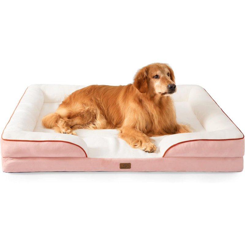 Lit confortable pour chien, H 8 po x l 42 po x P 53 po, Rose