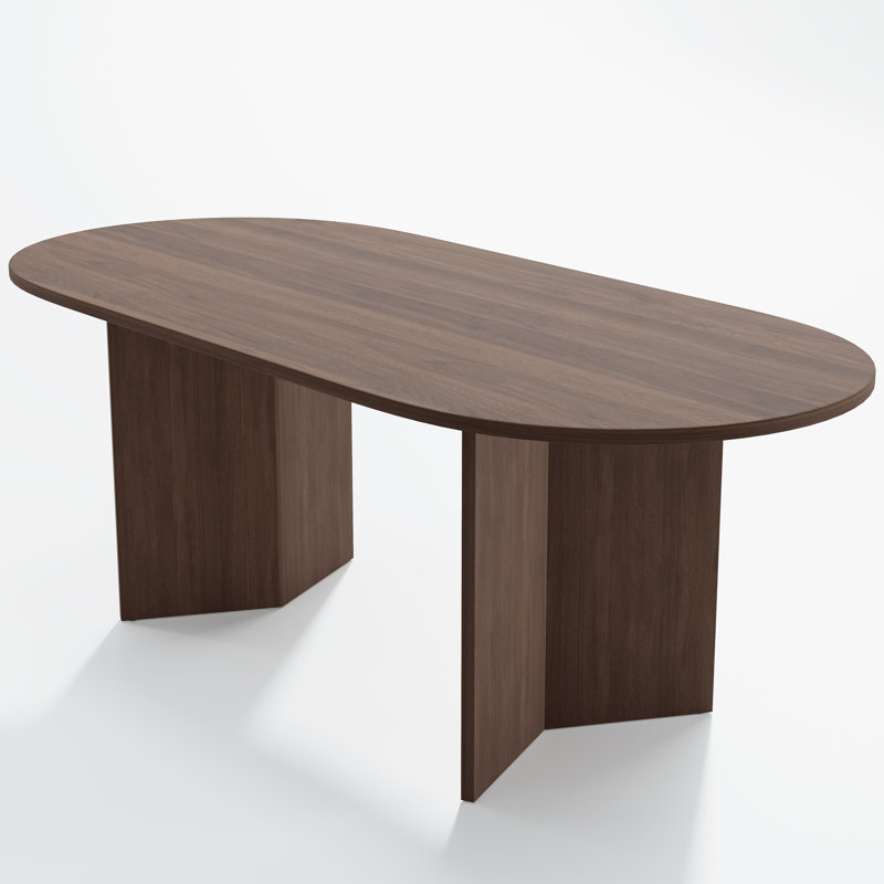 Caia 67" Solid Oak Oval Dining Table, Walnut