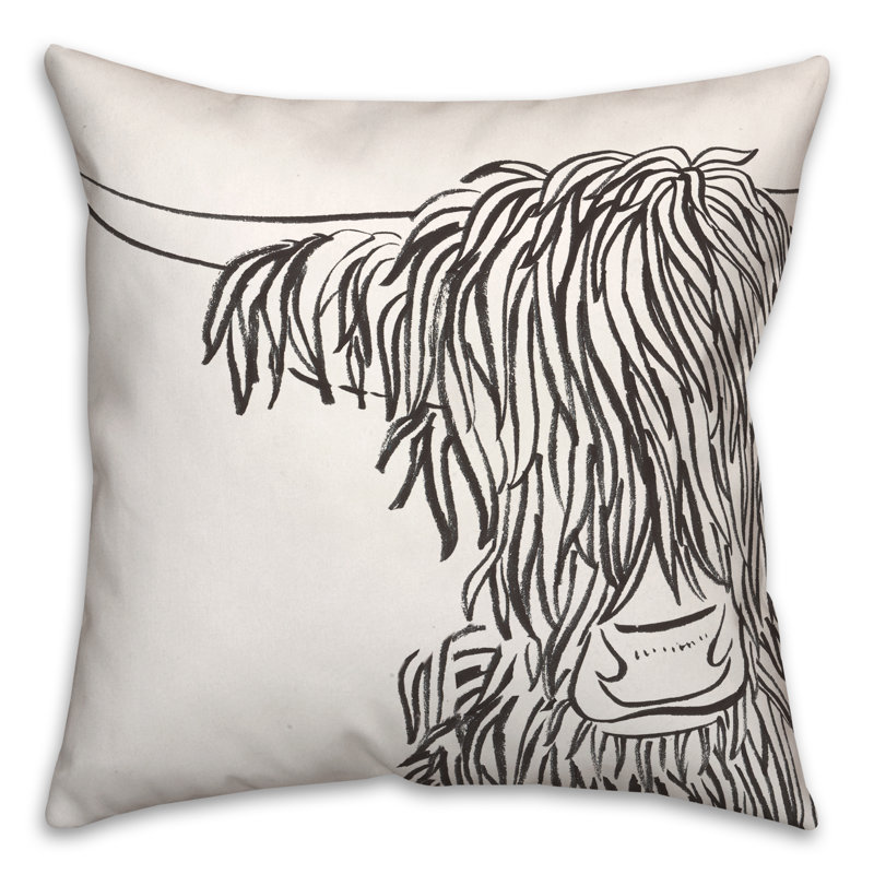 Coussin intérieur / extérieur Wash Up Cow, H 18 po x l 18 po, Carré